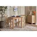 Hudson Natural Oak Square Dining Table + 2 Kingham Natural Oak Spindle Chairs