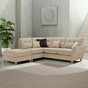 Inca Right Hand Corner Chaise Sofa in Christy Collection Beige Fabric