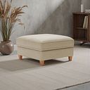 Inca Corner Chaise Large Storage Footstool in Christy Collection Beige Fabric