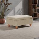 Inca Storage Footstool in Christy Collection Beige Fabric
