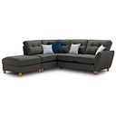 Inca Right Hand Corner Chaise Sofa in Christy Collection Charcoal Fabric