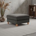 Inca Corner Chaise Large Storage Footstool in Christy Collection Charcoal Fabric