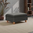 Inca Storage Footstool in Christy Collection Charcoal Fabric