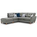 Inca Right Hand Corner Chaise Sofa in Christy Collection Grey Fabric
