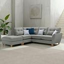 Inca Right Hand Corner Chaise Sofa in Christy Collection Grey Fabric