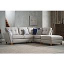 Inca Left Hand Corner Chaise Sofa in Christy Collection Silver Fabric