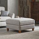 Inca Corner Chaise Large Storage Footstool in Christy Collection Silver Fabric