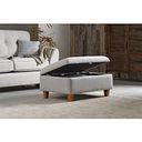 Inca Storage Footstool in Christy Collection Silver Fabric