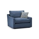 Isabella Loveseat in Polly Navy Fabric with Navy Scatter Cushion