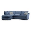 Isabella Right Hand Corner Chaise Sofa in Polly Navy Fabric with Navy Scatter Cushions