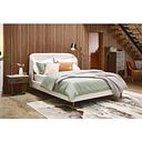 Islington King-Size Bed with Dark feet in Smooth Stone Fabric
