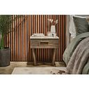 Islington Marble and Dark Acacia 1 Drawer Bedside Table