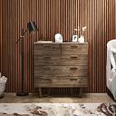 Islington Marble and Dark Acacia 2+3 Chest of Drawers