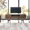 Islington Marble and Dark Acacia Large TV Unit