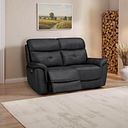 Iver 2 Seater Electric Recliner Sofa in Amara Black Leather