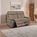 Iver 2 Seater Electric Recliner Sofa in Miller Earth Brown Fabric