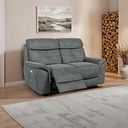 Iver 2 Seater Electric Recliner Sofa in Miller Grey Fabric
