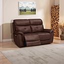 Iver 2 Seater Electric Recliner Sofa in Odyssey Tan Leather