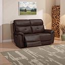 Iver 2 Seater Electric Recliner Sofa in Odyssey Two Tone Brown Leather