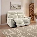 Iver 2 Seater Electric Recliner Sofa in Plush Beige Fabric