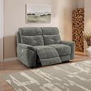 Iver 2 Seater Electric Recliner Sofa in Plush Charcoal Fabric