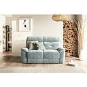 Iver 2 Seater Electric Recliner Sofa in Plush Silver Fabric