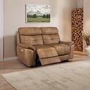 Iver 2 Seater Electric Recliner Sofa in Ranch Brown Fabric