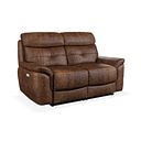 Iver 2 Seater Electric Recliner Sofa in Ranch Dark Brown Fabric