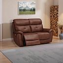 Iver 2 Seater Electric Recliner Sofa in Virgo Chestnut Leather