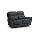 Iver 2 Seater Electric Recliner Sofa with Power Headrests in Amara Dark Grey Leather