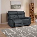 Iver 2 Seater Electric Recliner Sofa with Power Headrests in Amara Dark Grey Leather