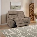 Iver 2 Seater Electric Recliner Sofa with Power Headrests in Miller Earth Brown Fabric