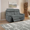 Iver 2 Seater Electric Recliner Sofa with Power Headrests in Miller Grey Fabric