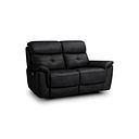 Iver 2 Seater Electric Recliner Sofa with Power Headrests in Odyssey Black Leather