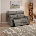 Iver 2 Seater Electric Recliner Sofa with Power Headrests in Odyssey Dark Grey Leather