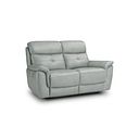Iver 2 Seater Electric Recliner Sofa with Power Headrests in Odyssey Light Grey Leather
