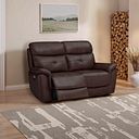 Iver 2 Seater Electric Recliner Sofa with Power Headrests in Odyssey Two Tone Brown Leather