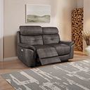 Iver 2 Seater Electric Recliner Sofa with Power Headrests in Pilgrim Pewter Fabric