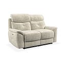 Iver 2 Seater Electric Recliner Sofa with Power Headrests in Plush Beige Fabric