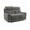 Iver 2 Seater Electric Recliner Sofa with Power Headrests in Plush Charcoal Fabric