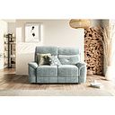 Iver 2 Seater Electric Recliner Sofa with Power Headrests in Plush Silver Fabric