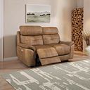 Iver 2 Seater Electric Recliner Sofa with Power Headrests in Ranch Brown Fabric