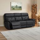 Iver 3 Seater Electric Recliner Sofa in Amara Black Leather