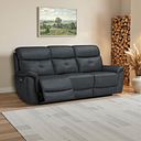 Iver 3 Seater Electric Recliner Sofa in Amara Dark Grey Leather