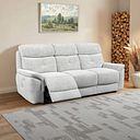 Iver 3 Seater Electric Recliner Sofa in Keswick Dove Grey Fabric