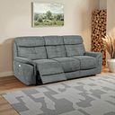 Iver 3 Seater Electric Recliner Sofa in Miller Grey Fabric
