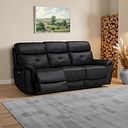 Iver 3 Seater Electric Recliner Sofa in Odyssey Black Leather