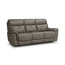 Iver 3 Seater Electric Recliner Sofa in Odyssey Dark Grey Leather