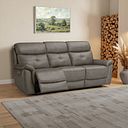 Iver 3 Seater Electric Recliner Sofa in Odyssey Dark Grey Leather