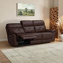 Iver 3 Seater Electric Recliner Sofa in Odyssey Two Tone Brown Leather